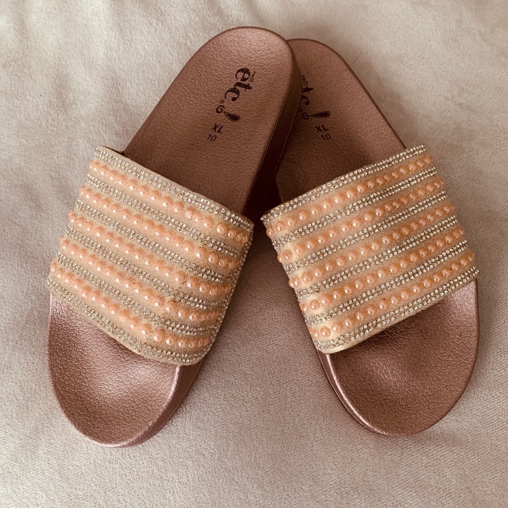 Bling Rosegold Slides